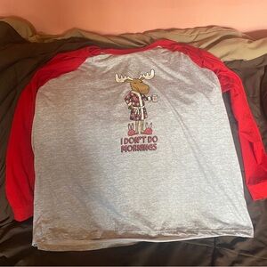 Reindeer Christmas Longsleeve Shirt I Don't Do Mornings Carisma 2 XL